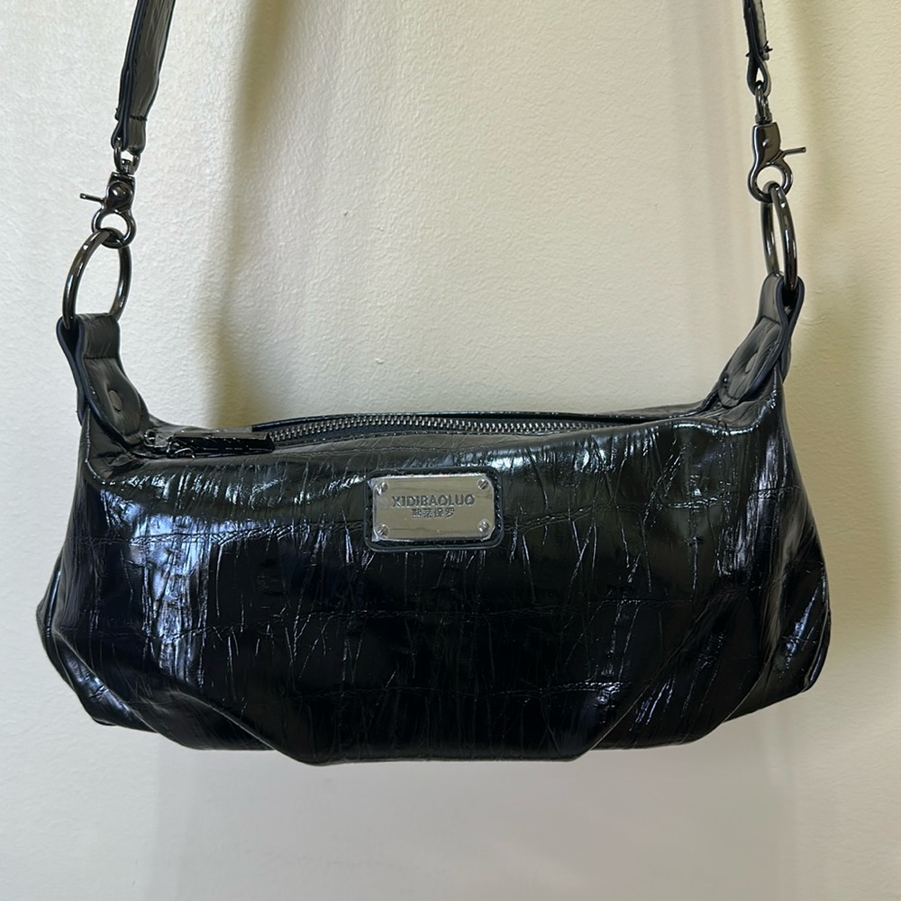 Xidibaoluo crossbody black barrel bag